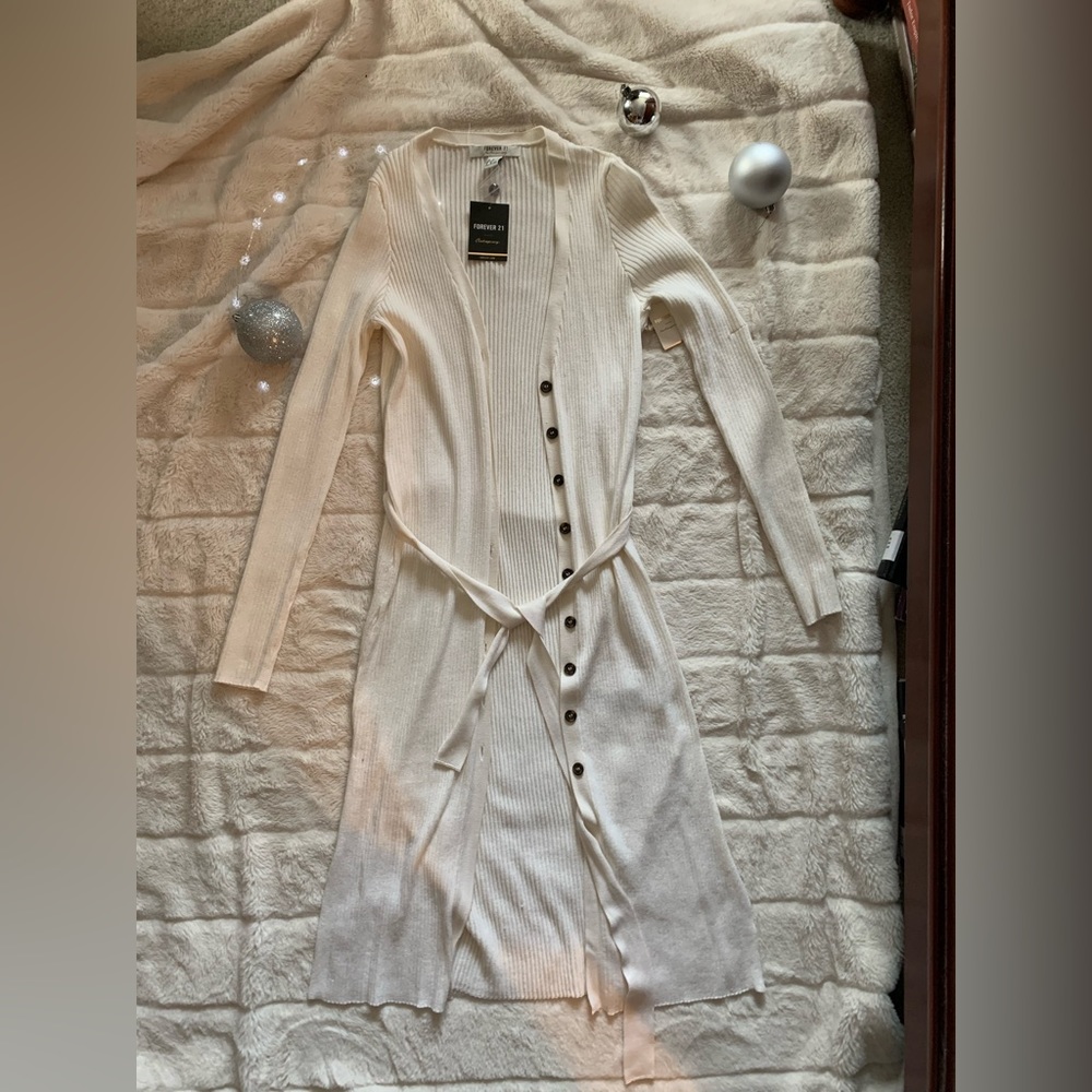 Forever 21 ivory duster cardigan